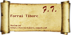Forrai Tiborc névjegykártya